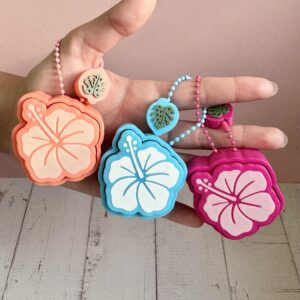 Hibiscus Flower Clicker Bag Charm