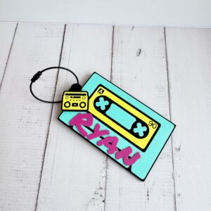 Personalized Retro Cassette Bag Tag