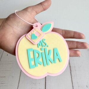 Personalized Teacher Apple Bag Tag