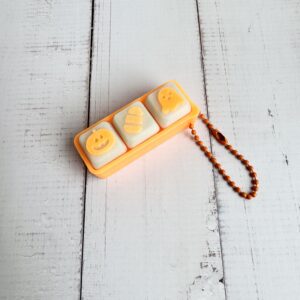 Glow in the dark Halloween clicker trio with pumpkin acorn and leaf